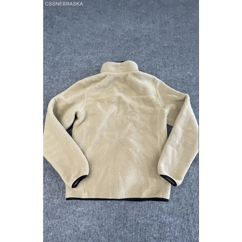 The North Face Men's Campshire Full Zip Sherpa Fleece Jacket Beige Cream Sz S